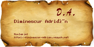 Diminescur Adrián névjegykártya